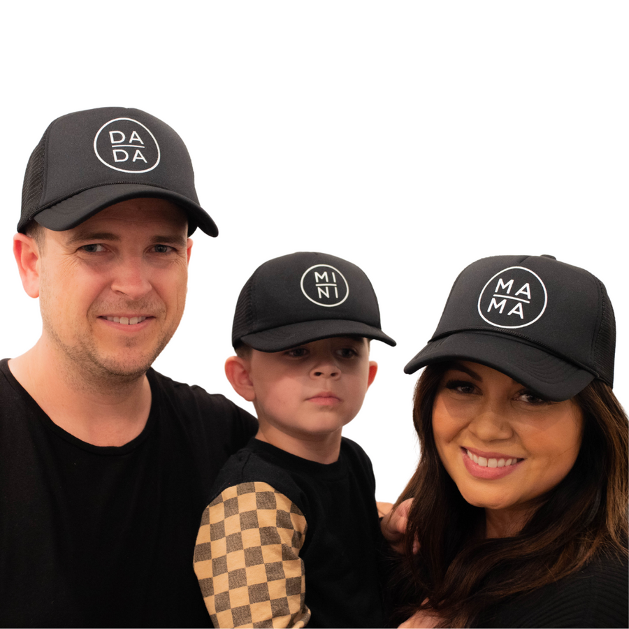 Family Trucker Hats - Circle Mama, Dada, Mini, and Siblings!